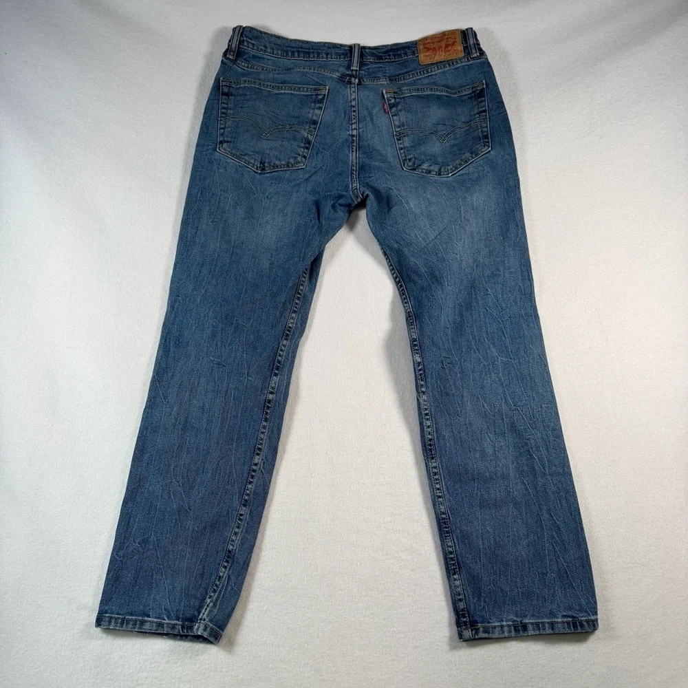 Levis Jeans Mens 36 Blue 502 Straight Leg Mid Rise Medium Wash
